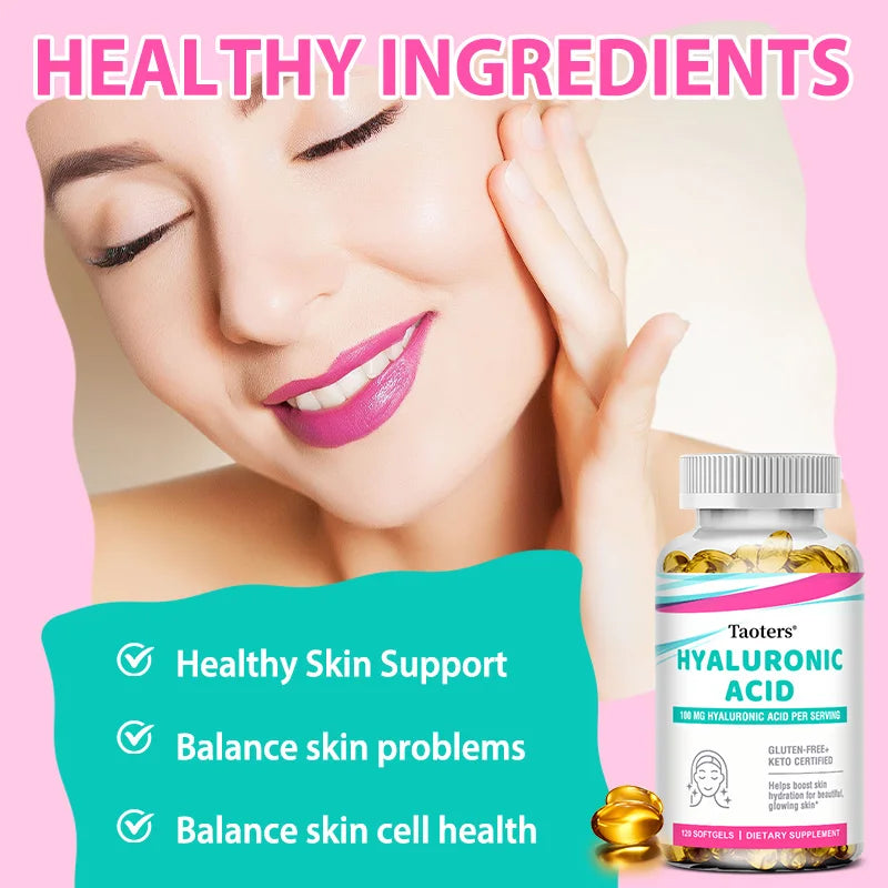 Collagen Capsules with Hyaluronic Acid and Vitamin C Complex, Skin Whitening Supplement,Anti-aging