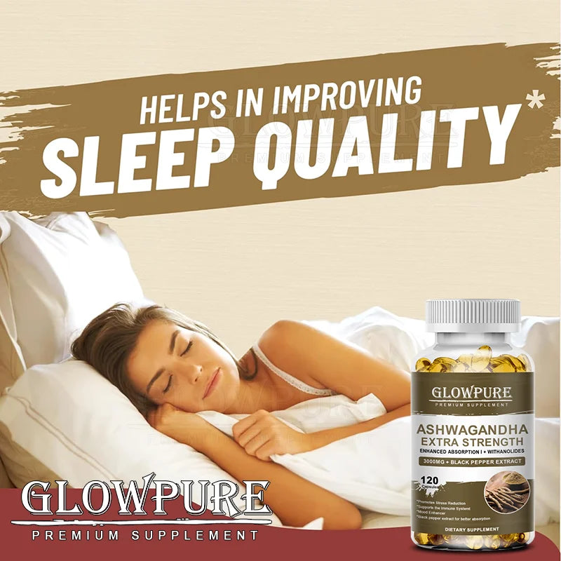Ashwagandha Root Extract Capsules for Stress, Mood, Sleep, Energy and Focus Premium Formula Supplement